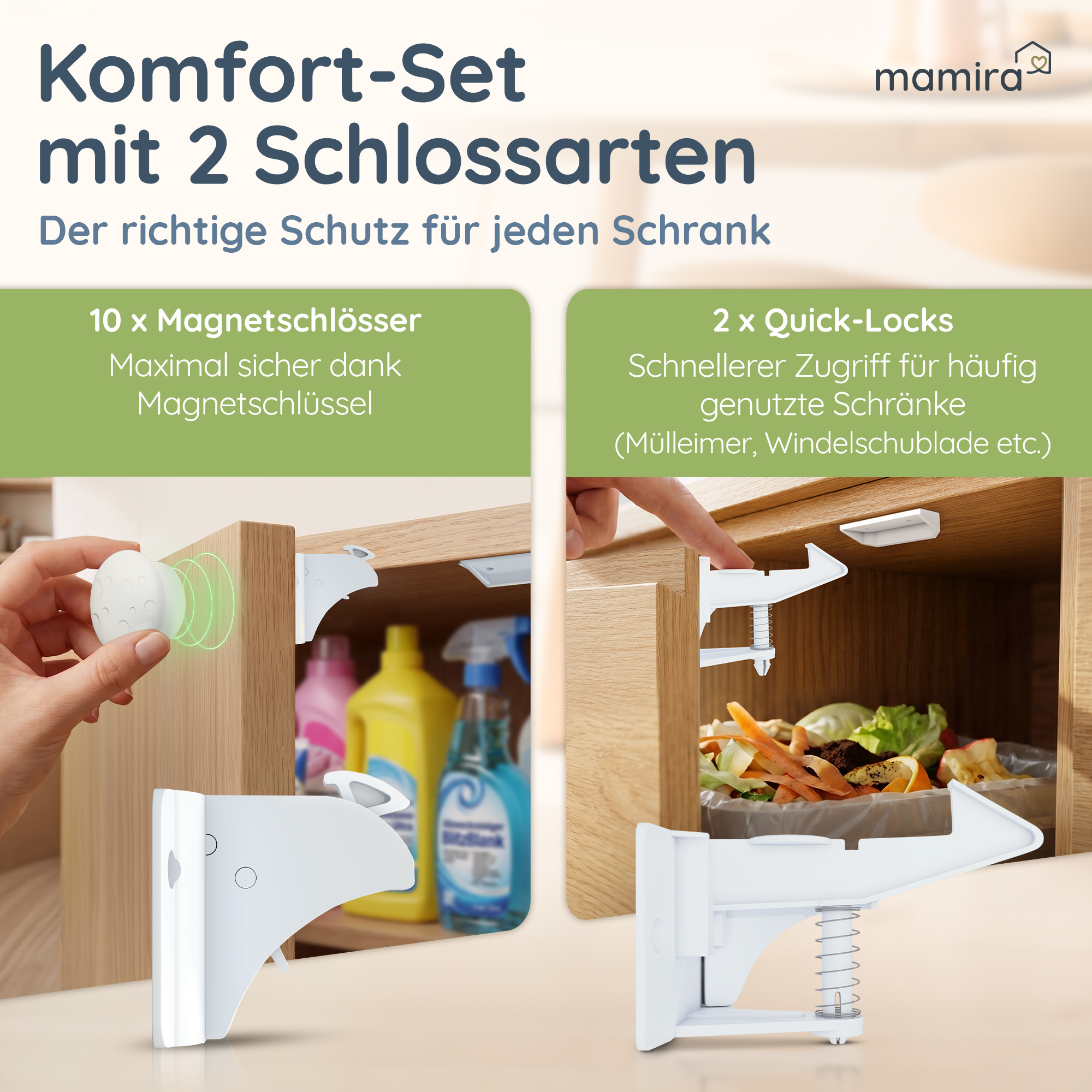 Komfort-Set: 10 Magnetschlösser und 2 Quick Locks im Vergleich